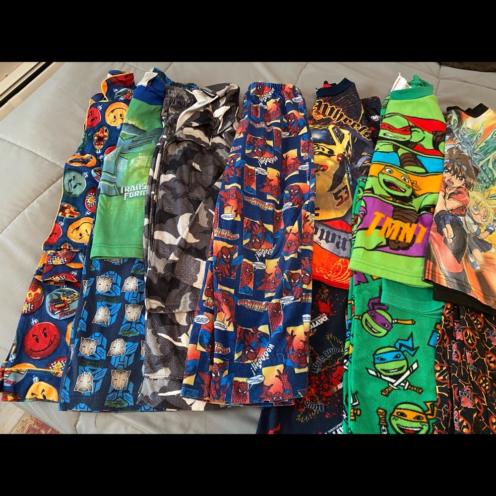 Large lot (10) boys pajamas